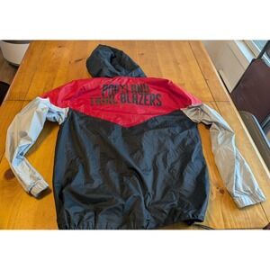 NBA Portland Trail Blazers Windbreaker Jacket Red Black Grey Mens Large Hooded